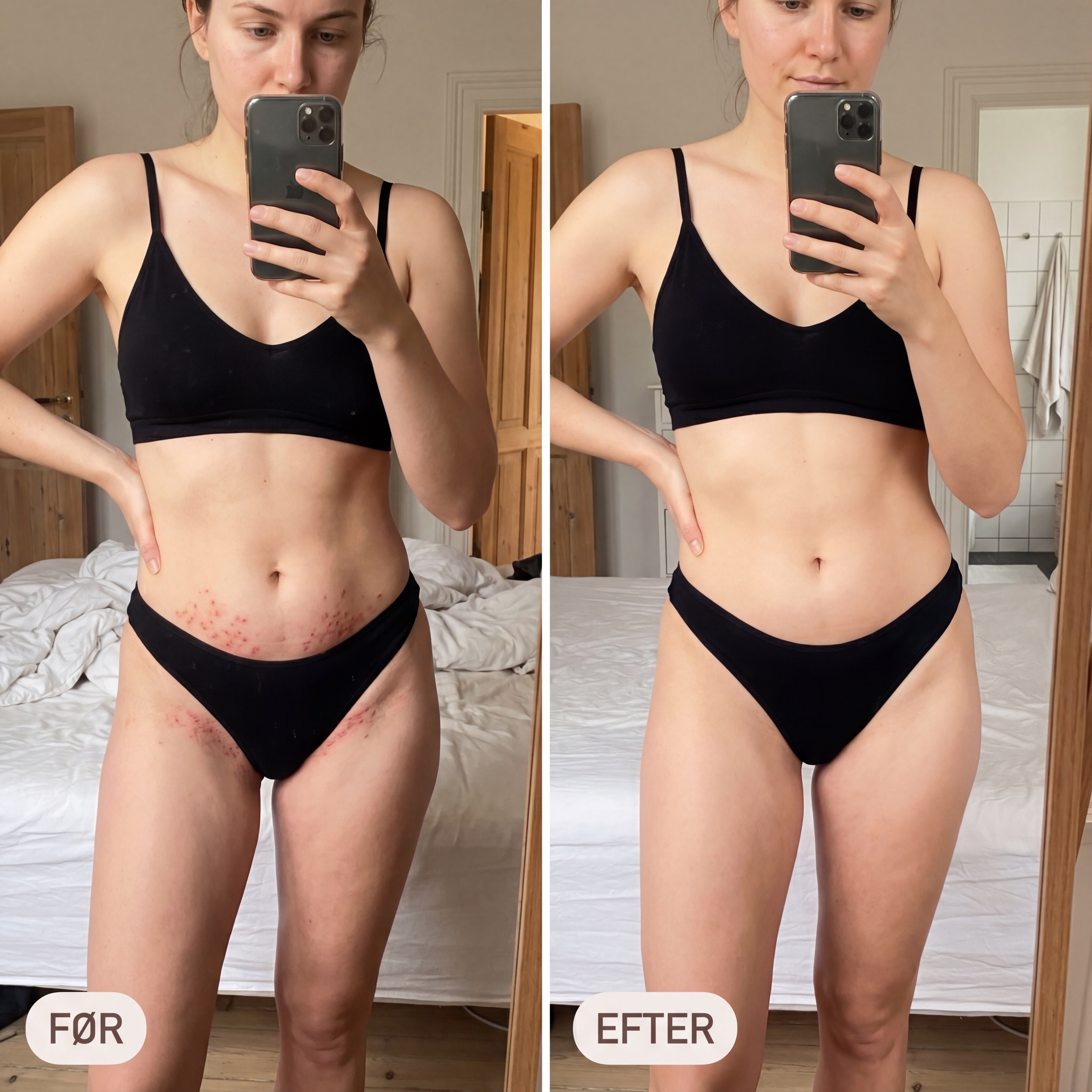 Nana &mdash; f&oslash;r og efter ShaveSafe, bikinilinje